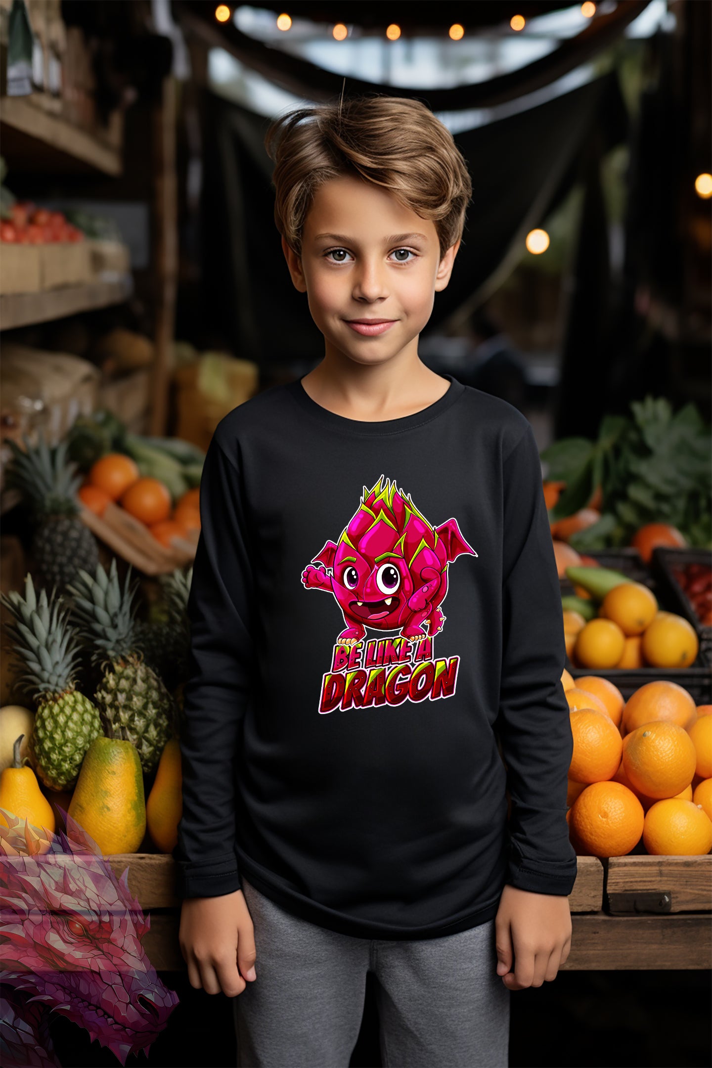 Kinder Premium Langarmshirt - Be like a Dragon