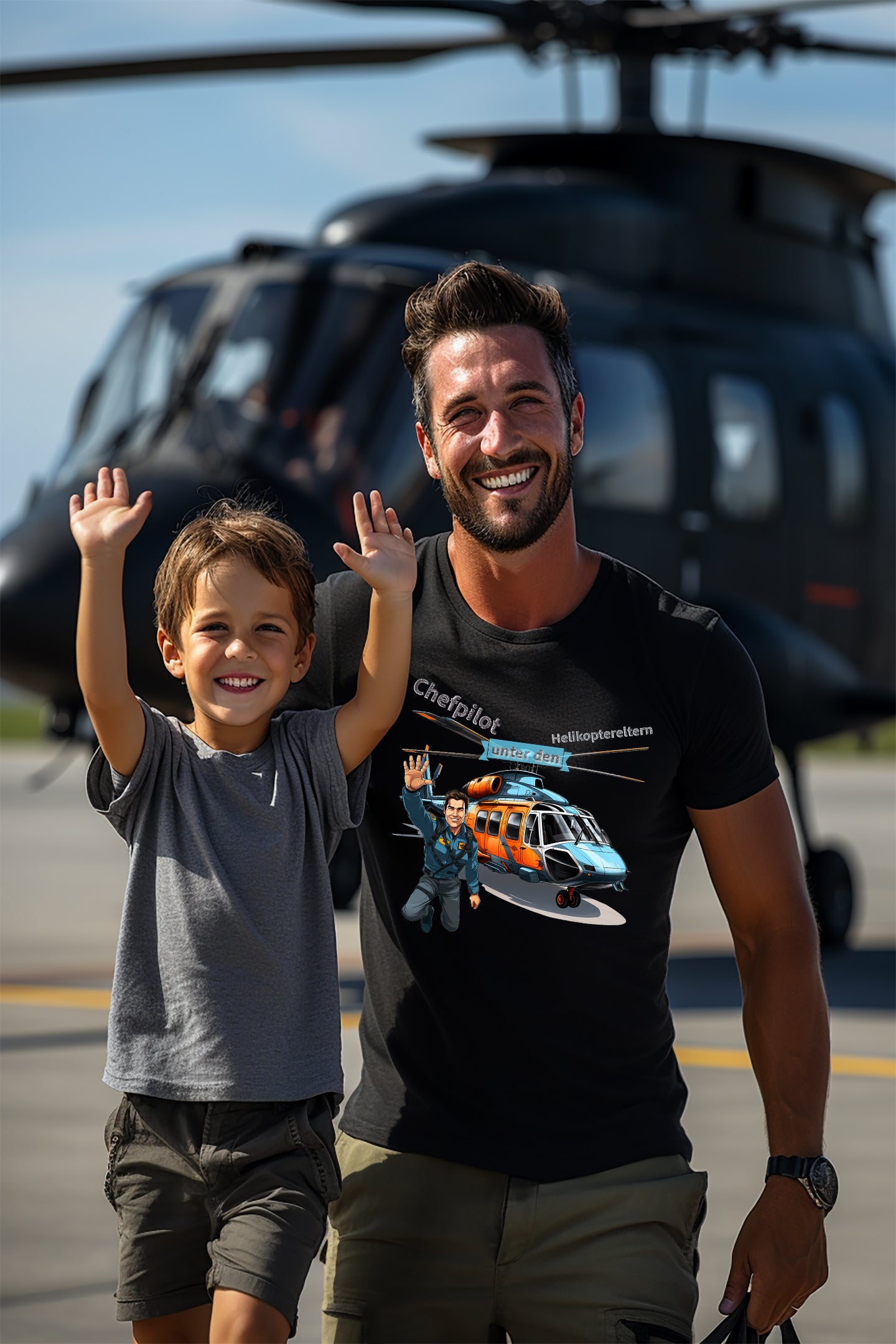 Männer T-Shirt - Chefpilot "unter den" Helikoptereltern