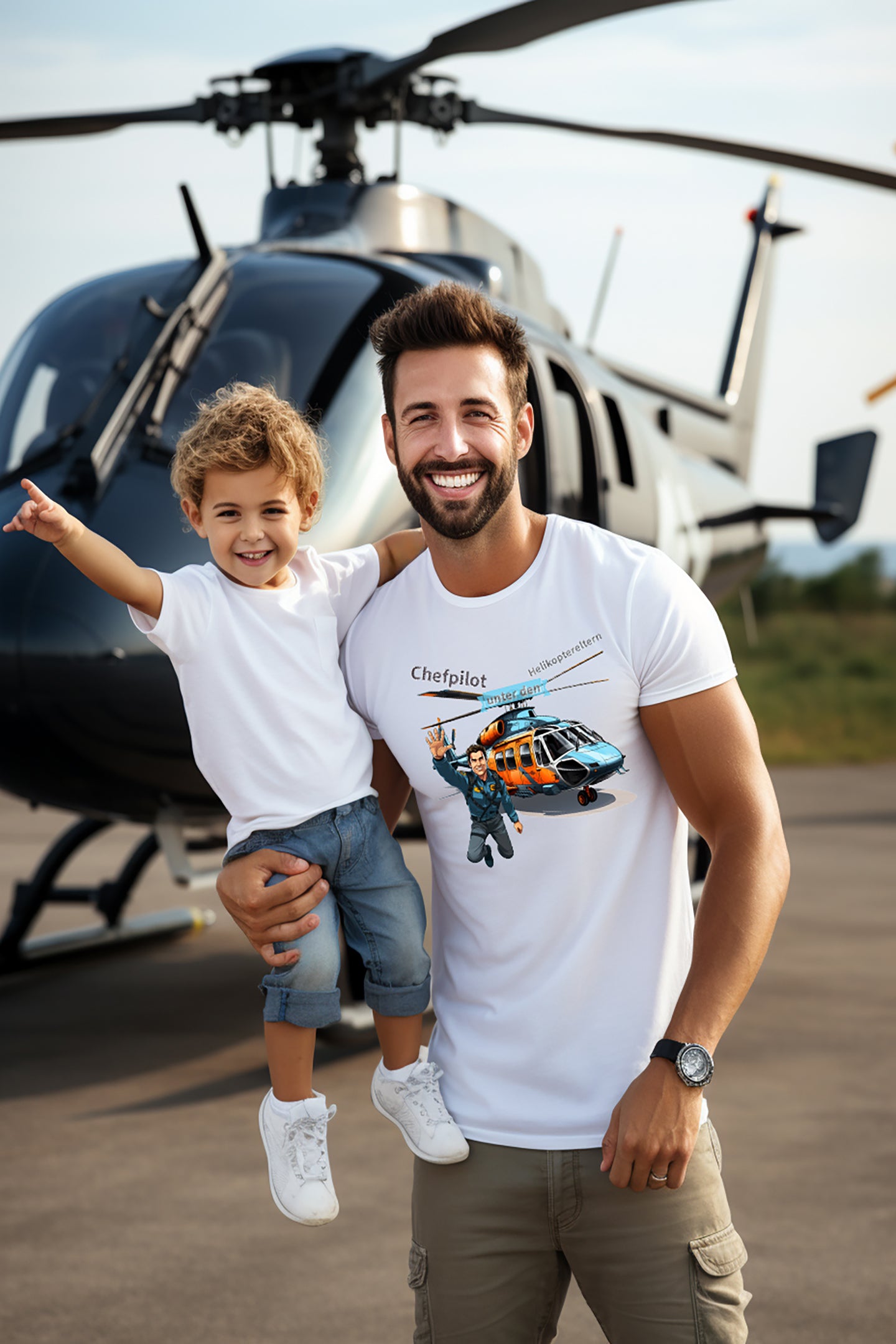 Männer T-Shirt - Chefpilot "unter den" Helikoptereltern