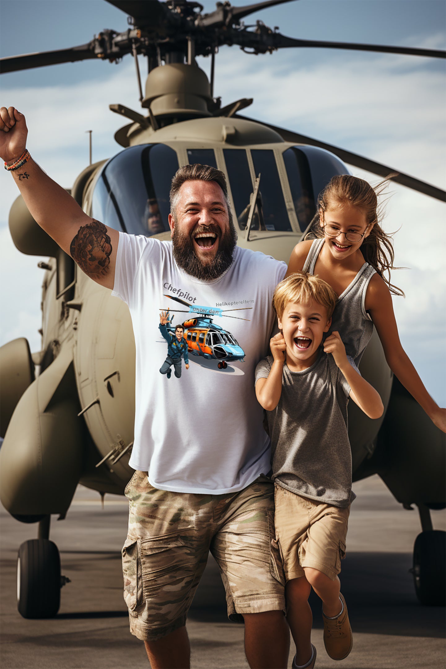 Männer T-Shirt - Chefpilot "unter den" Helikoptereltern