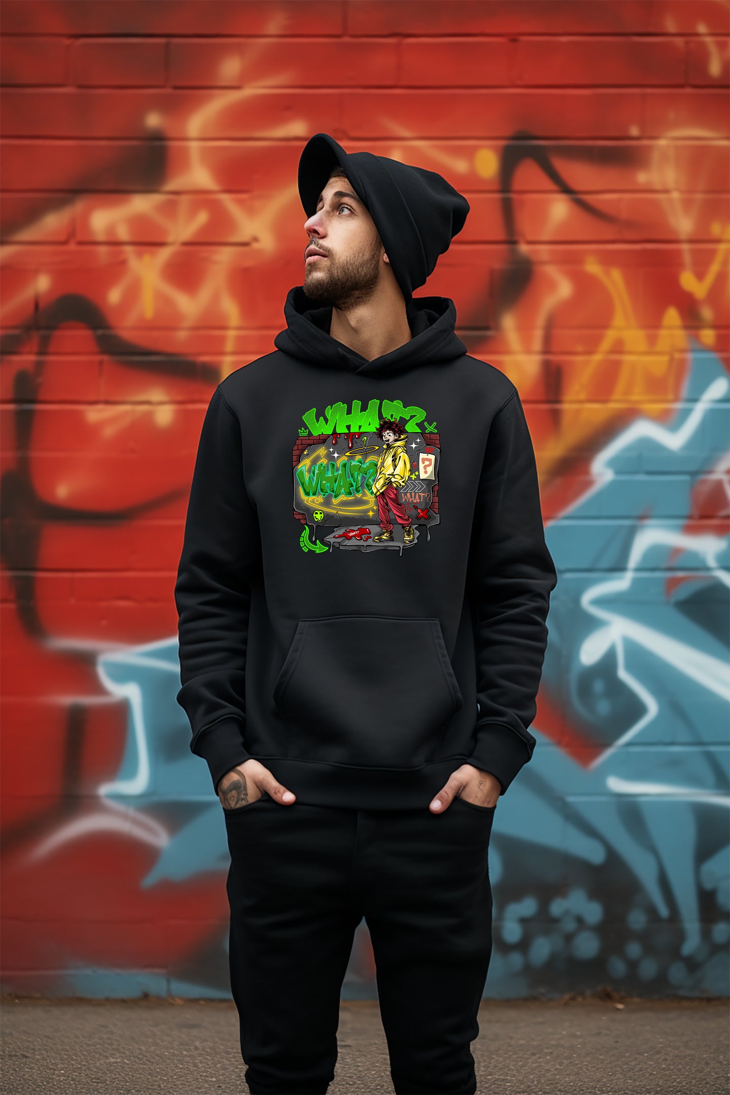 Männer Premium Hoodie - What?