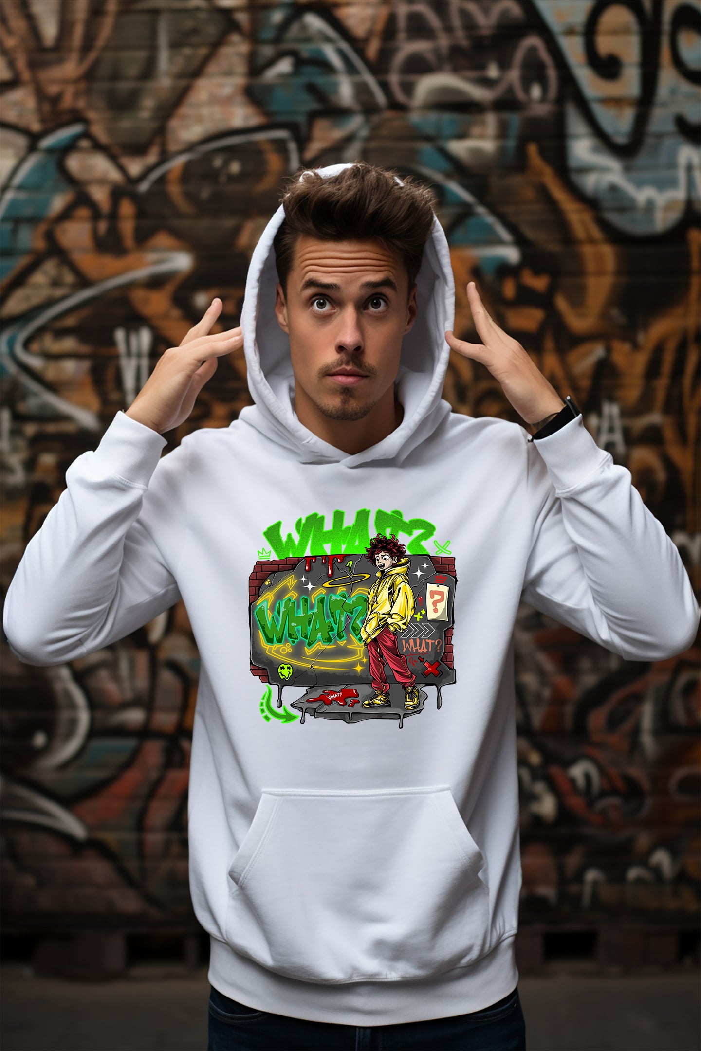 Männer Premium Hoodie - What?