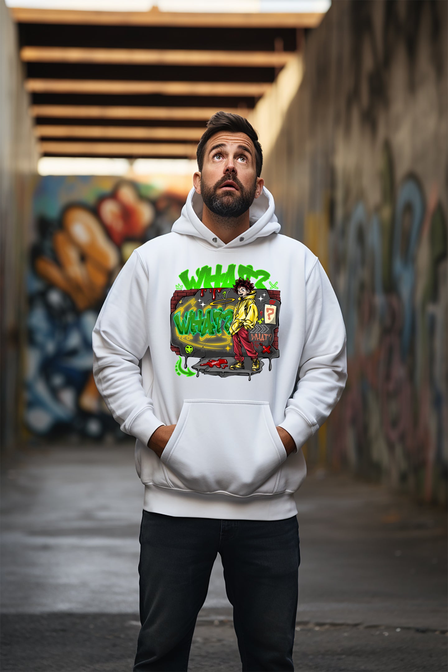 Männer Premium Hoodie - What?