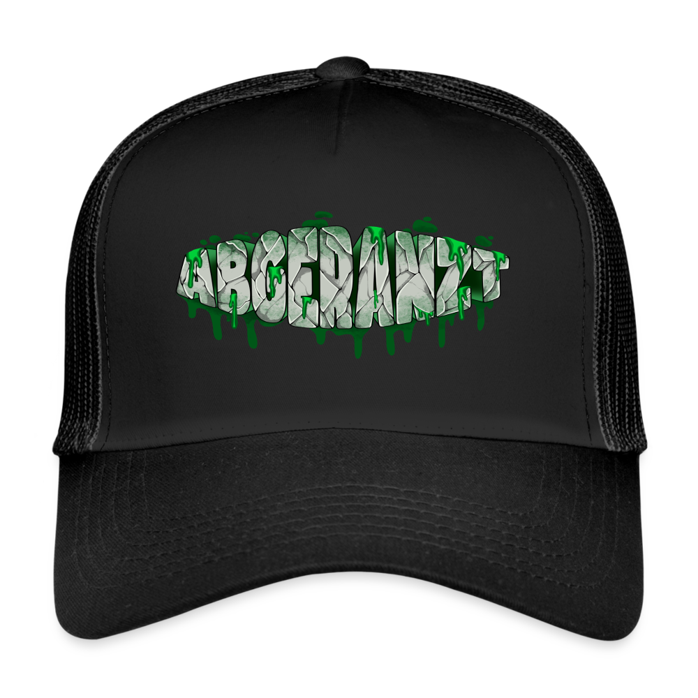 Trucker Cap - Abgeranzt - Schwarz/Schwarz