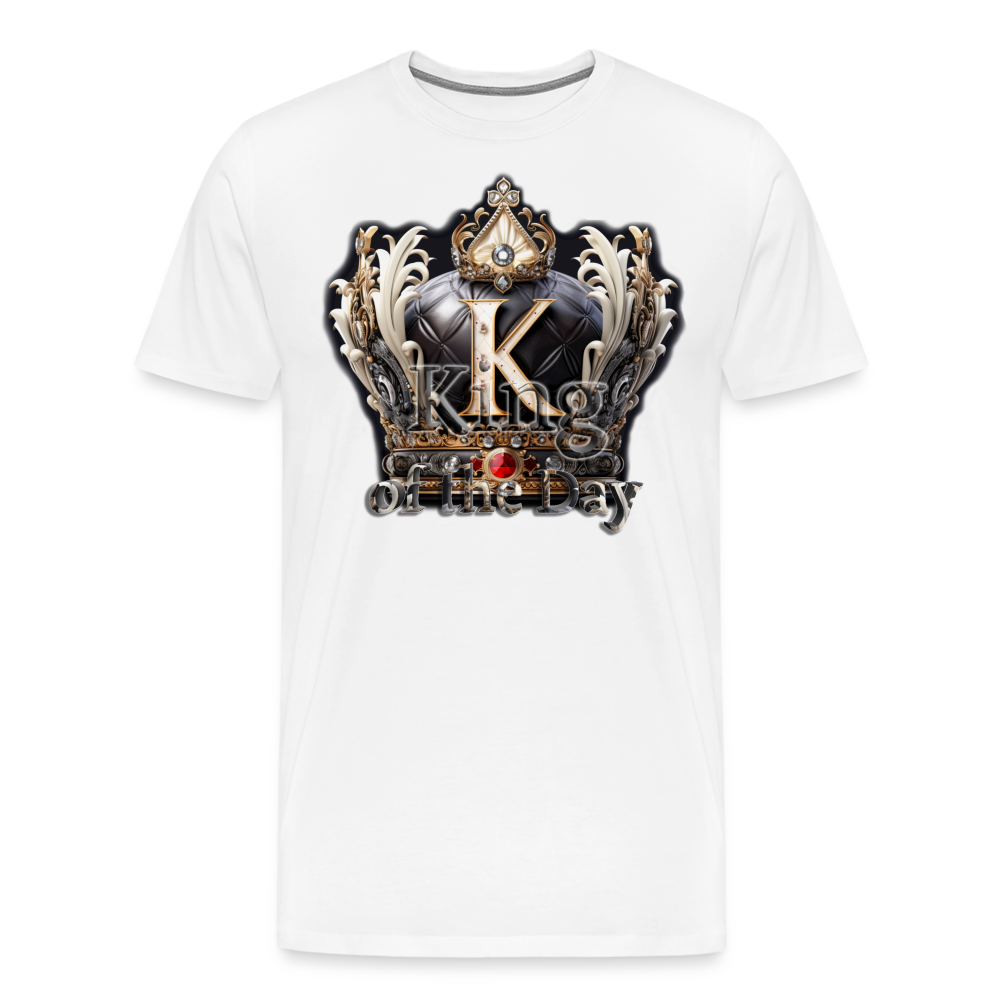 Männer Premium T-Shirt - King of the Day - weiß