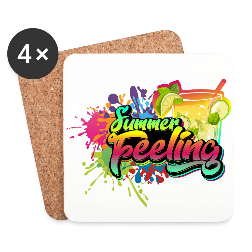 Untersetzer (4er-Set) - Summer Feeling - weiß