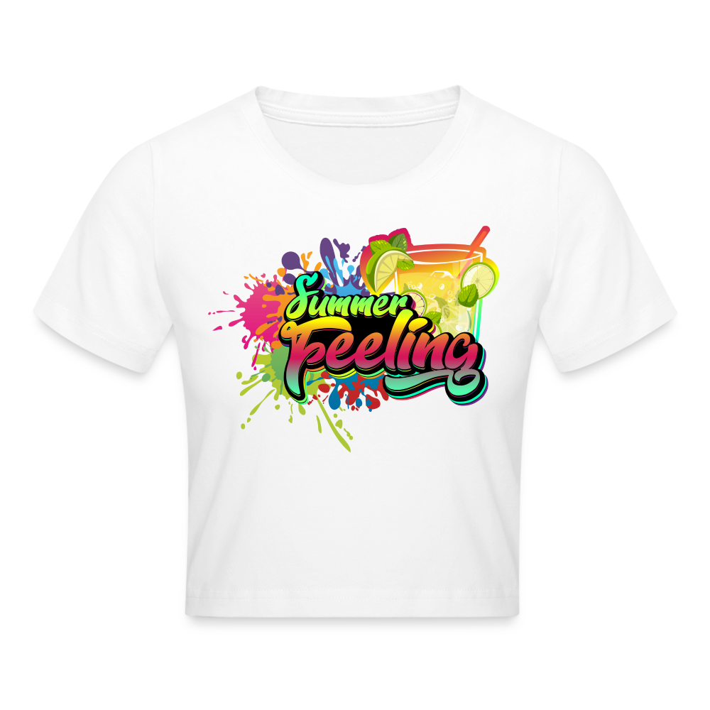 Cropped T-Shirt - Summer Feeling - weiß