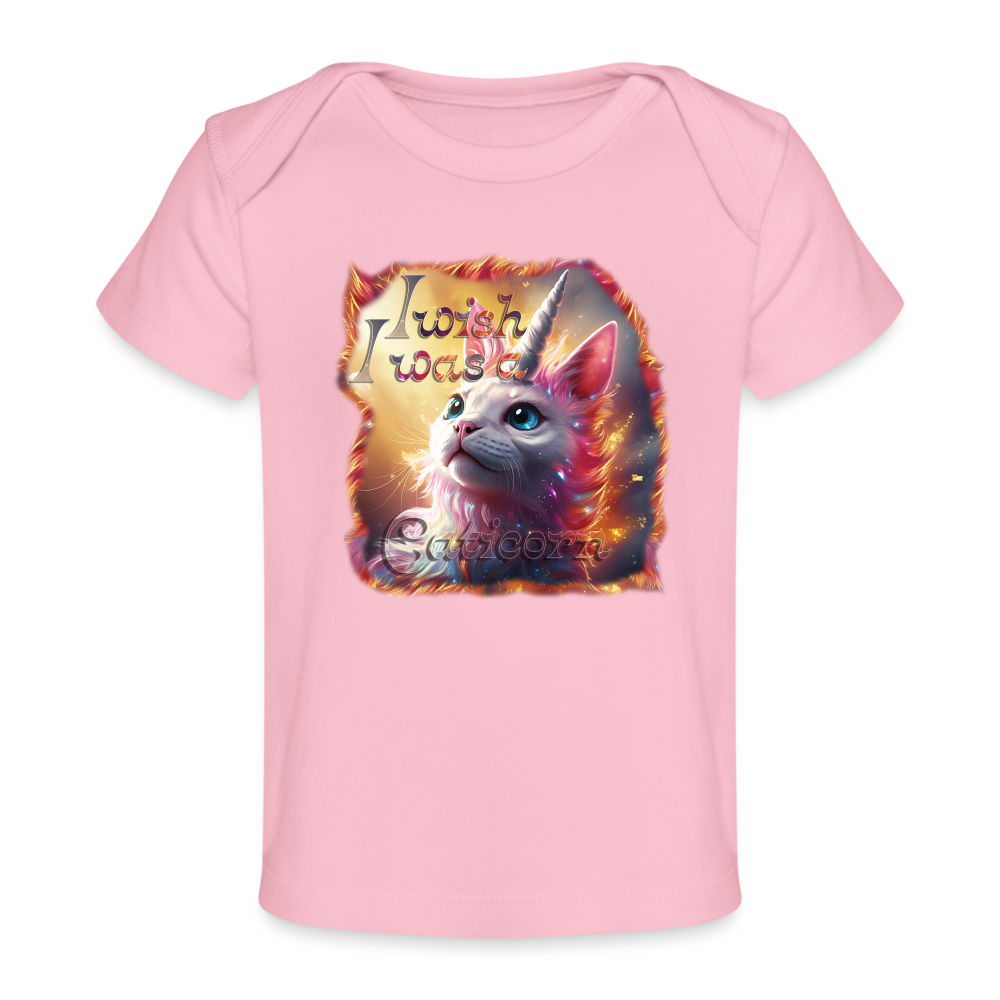 Baby Bio-T-Shirt - I wish I was a Caticorn - Hellrosa