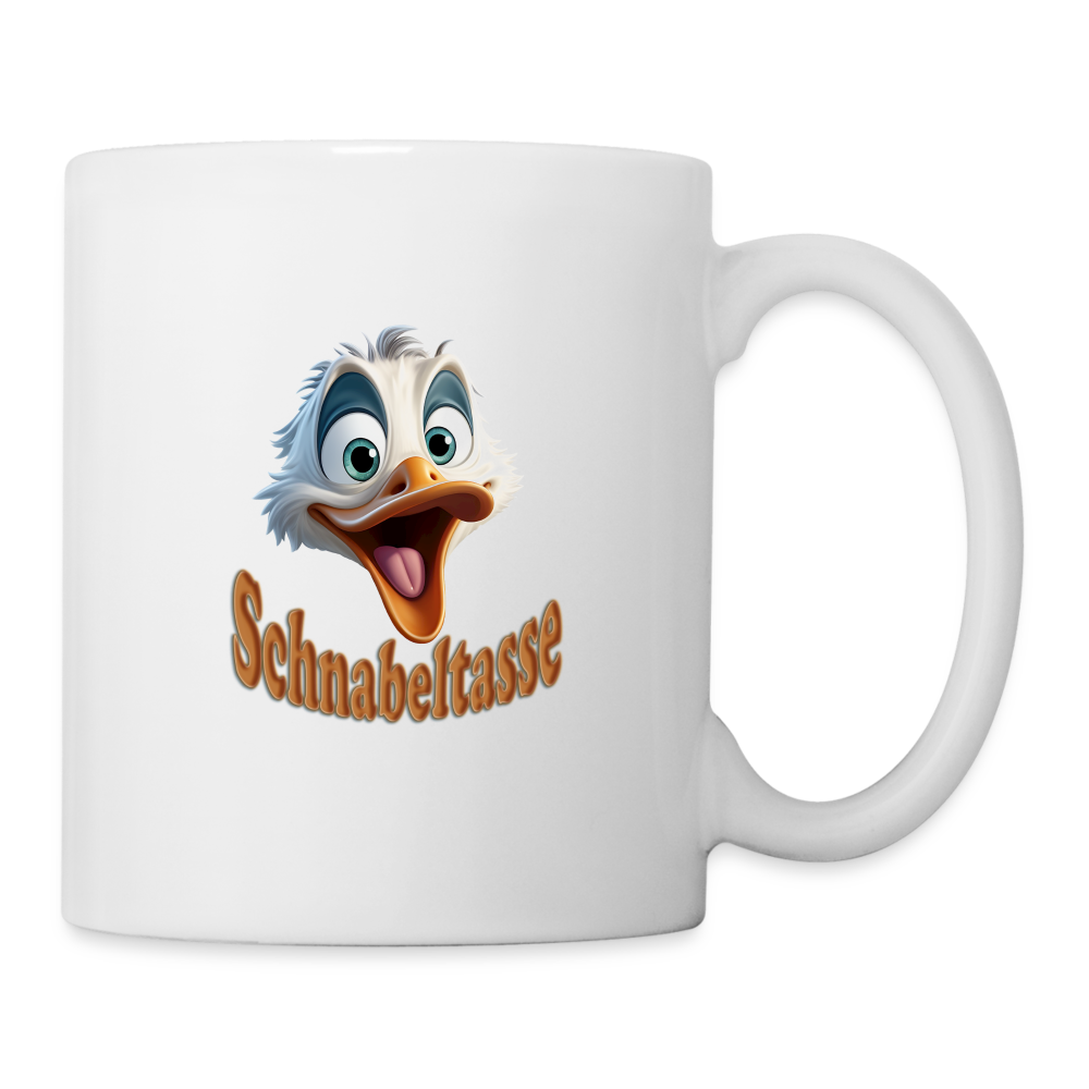 Kaffeetasse - Schnabeltasse - weiß