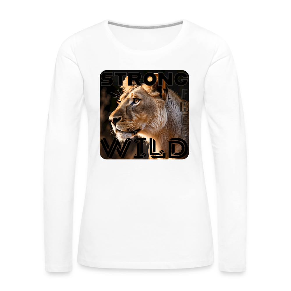 Frauen Premium Langarmshirt - Strong, Wild, Free - weiß