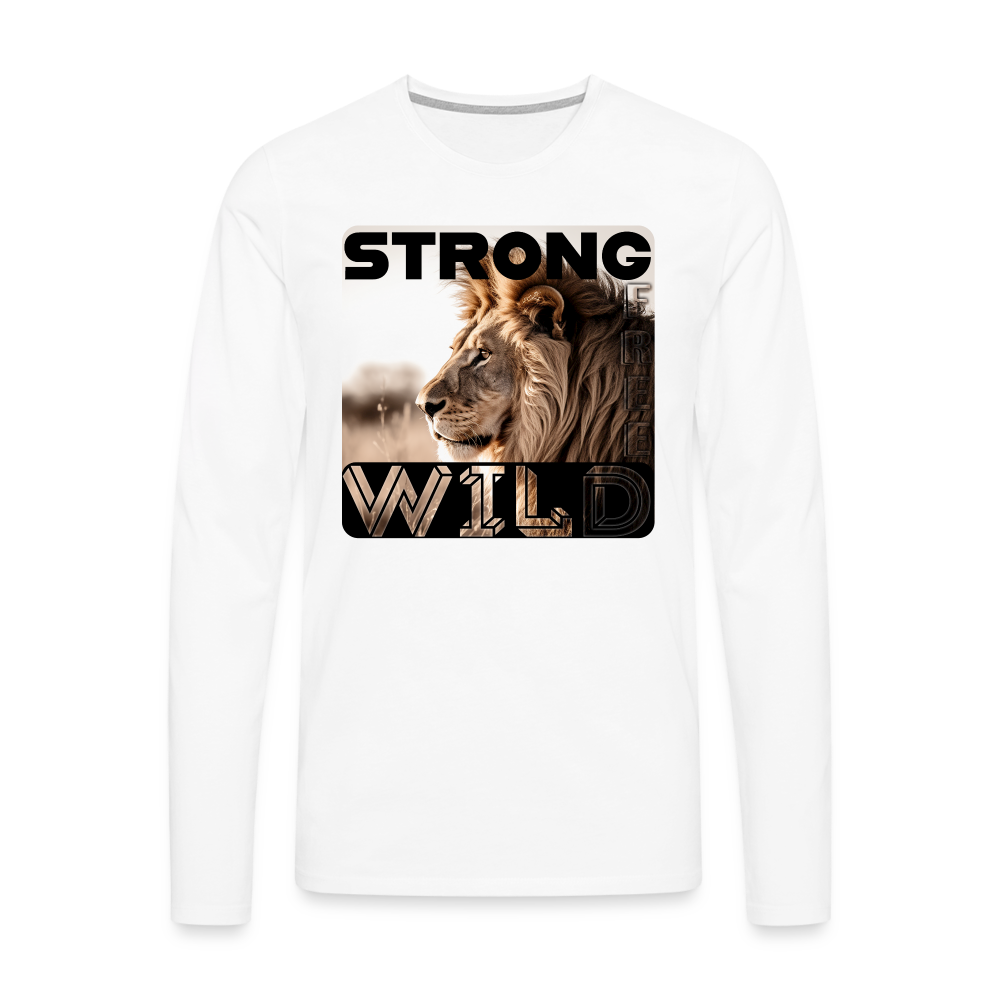 Männer Premium Langarmshirt - Strong, Wild, Free - weiß