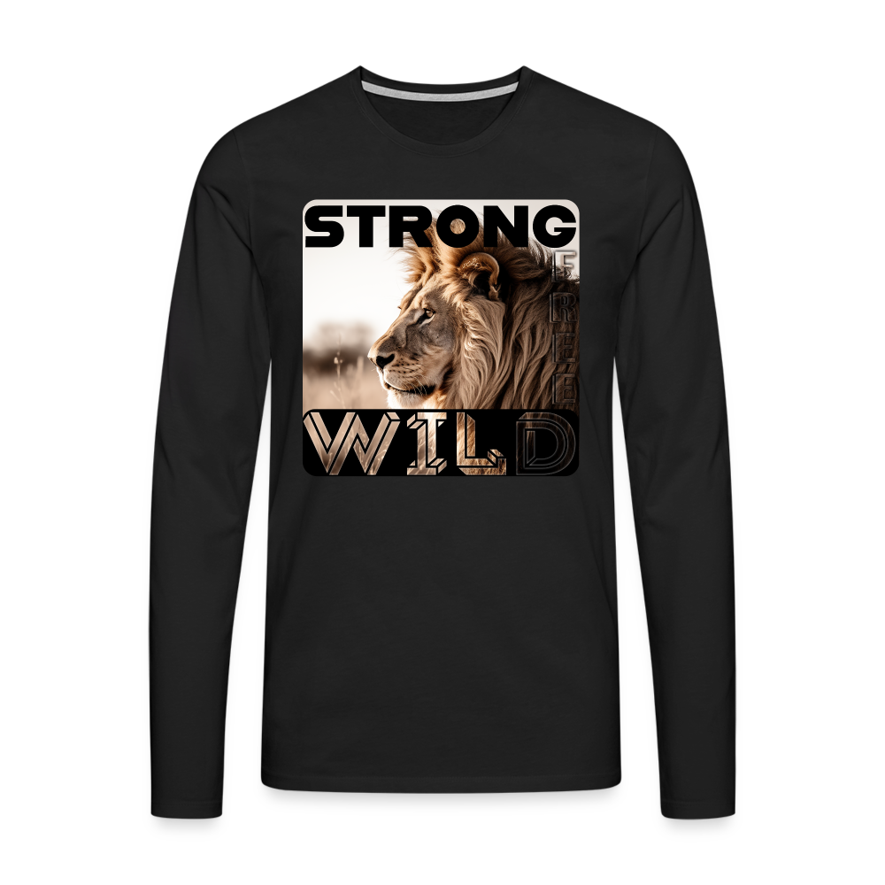 Männer Premium Langarmshirt - Strong, Wild, Free - Schwarz