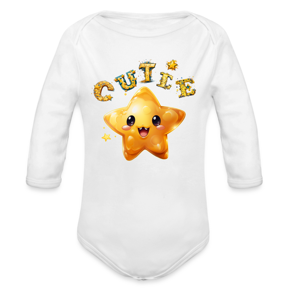 Baby Bio-Langarm-Body - Cutie Star - weiß