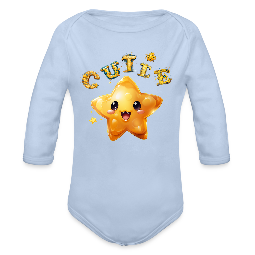 Baby Bio-Langarm-Body - Cutie Star - Sky