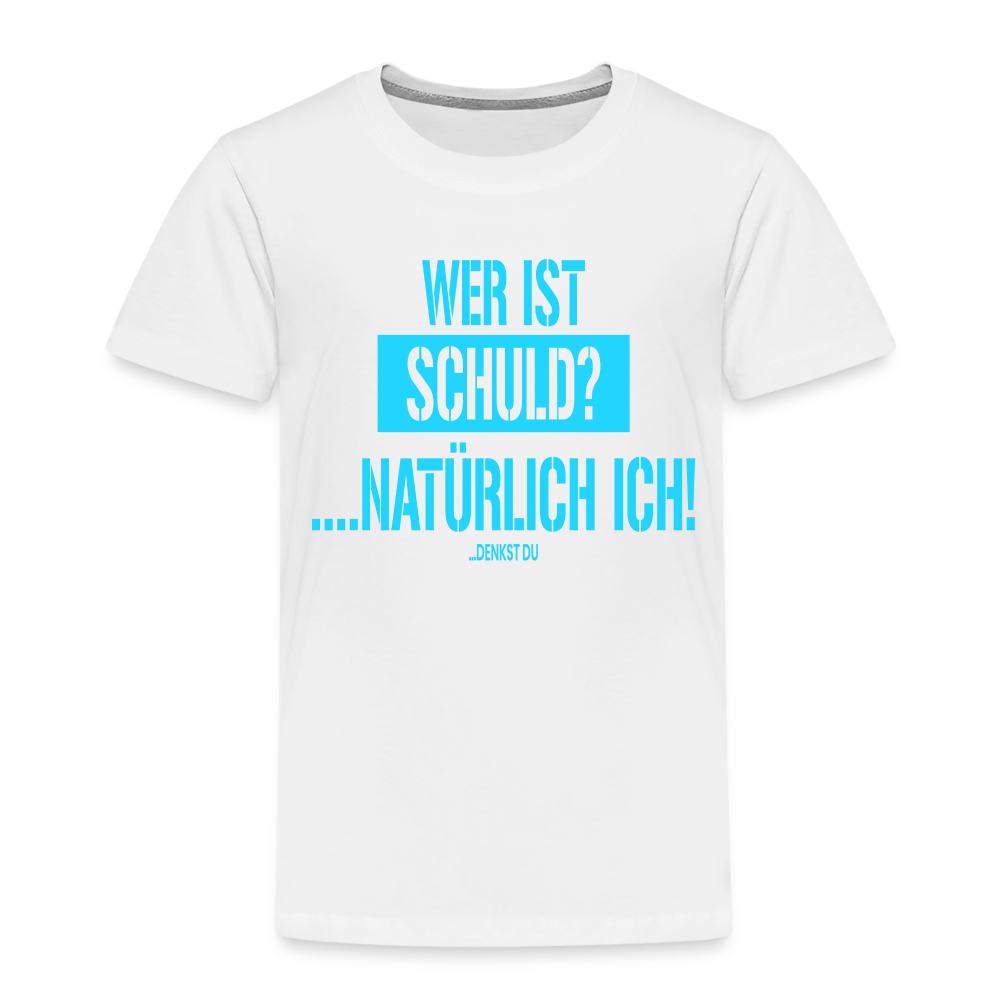 Kinder Premium T-Shirt - Wer ist Schuld? - weiß