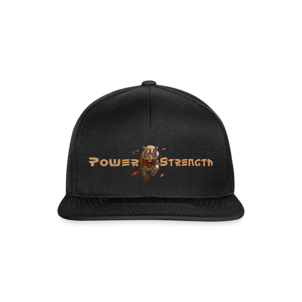 Snapback Cap - Power & Strength - Schwarz/Schwarz