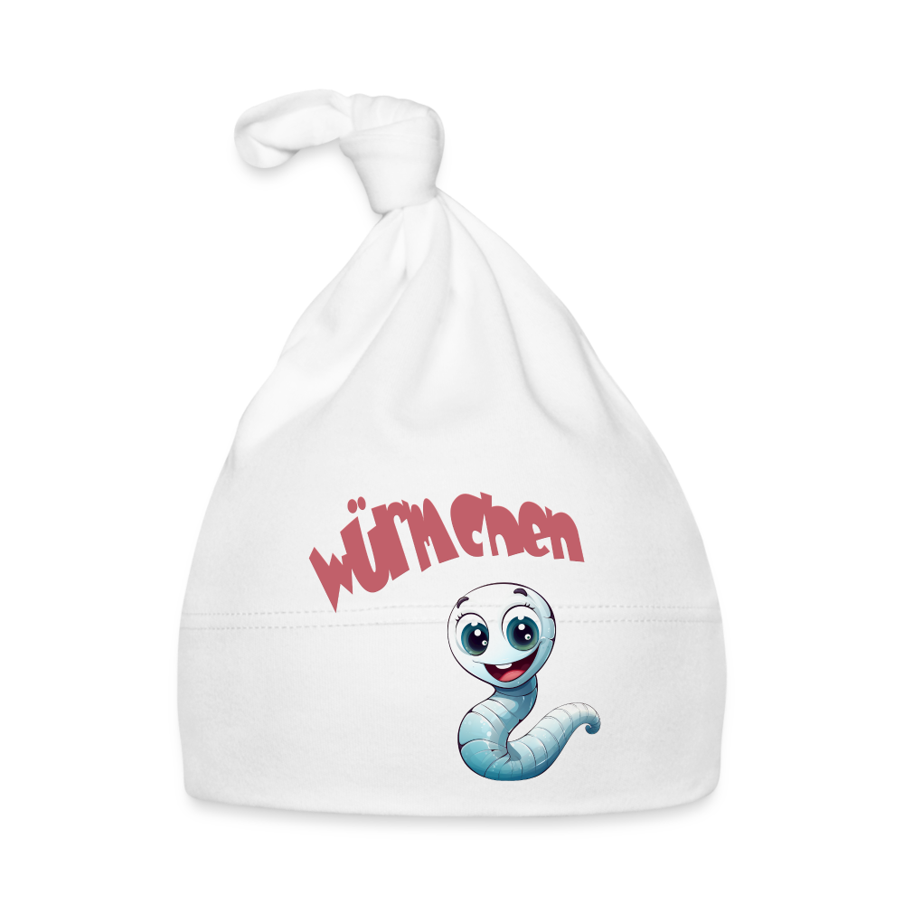 Baby Mütze - Würmchen - weiß